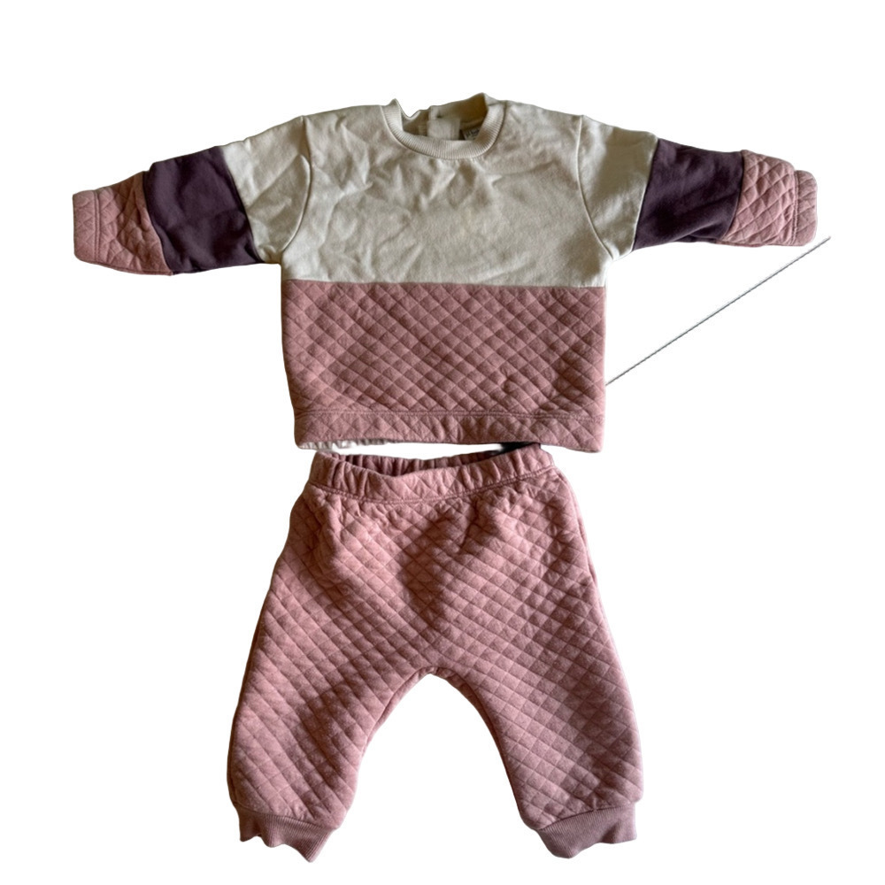 Baby pl.baby Outfit Set 9M Pink & White